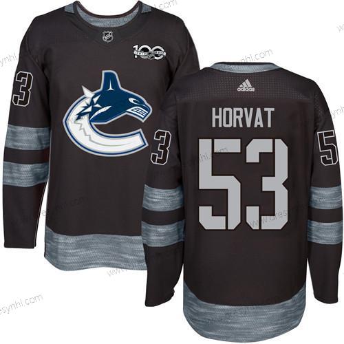 Adidas Vancouver Canucks #53 Bo Horvat Černá 100th Výročí Sešitý NHL 2017 Hokejový dres – Pánské