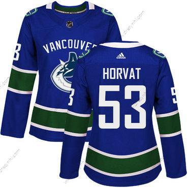 Adidas Vancouver Canucks #53 Bo Horvat Modrý Domácí dres Autentické Sešitý NHL dres – Dámské