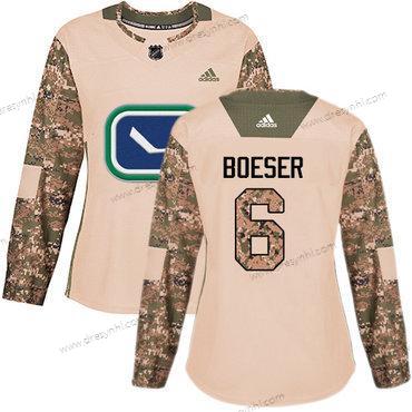 Adidas Vancouver Canucks #6 Brock Boeser Camo Autentické 2017 Veterans Day Sešitý NHL dres – Dámské