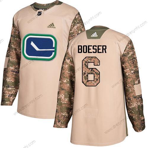 Adidas Vancouver Canucks #6 Brock Boeser Camo Autentické 2017 Veterans Day Sešitý NHL dres – Pánské