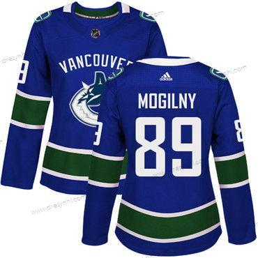 Adidas Vancouver Canucks #89 Alexander Mogilny Modrý Domácí dres Autentické Sešitý NHL dres – Dámské