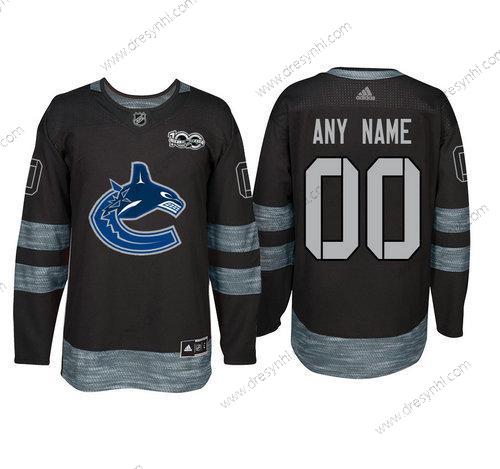 Adidas Vancouver Canucks Personalizované Černá 1917-2017 100th Výročí Sešitý NHL dres