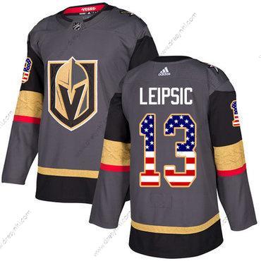 Adidas Vegas Golden Knights #13 Brendan Leipsic Šedá Domácí dres Autentické USA Flag Sešitý NHL dres – Pánské