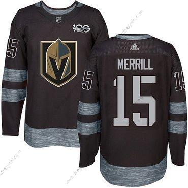 Adidas Vegas Golden Knights #15 Jon Merrill Premier Černá 1917-2017 100th Výročí NHL dres – Pánské