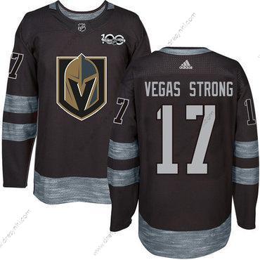 Adidas Vegas Golden Knights #17 Vegas Strong Černá 1917-2017 100th Výročí Sešitý NHL dres – Pánské