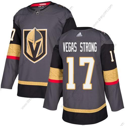 Adidas Vegas Golden Knights #17 Vegas Strong Šedá Domácí dres Autentické Sešitý NHL dres – Pánské