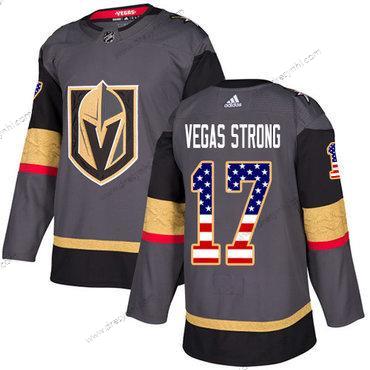 Adidas Vegas Golden Knights #17 Vegas Strong Šedá Domácí dres Autentické USA Flag Sešitý NHL dres – Pánské