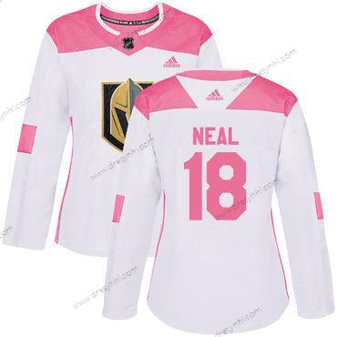 Adidas Vegas Golden Knights #18 James Neal Bílý Růžový Autentické Sešitý NHL dres – Dámské