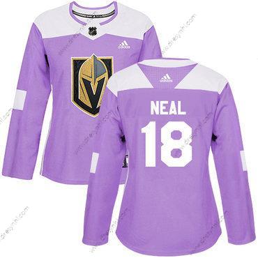 Adidas Vegas Golden Knights #18 James Neal Nachový Autentické Bojuje proti rakovině Sešitý NHL dres – Dámské