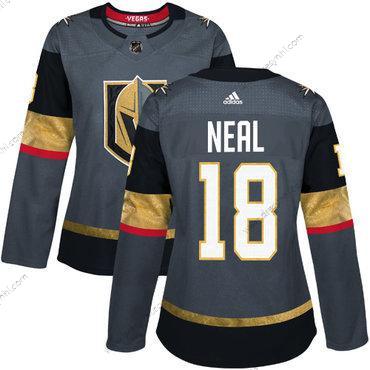 Adidas Vegas Golden Knights #18 James Neal Šedá Domácí dres Autentické Sešitý NHL dres – Dámské