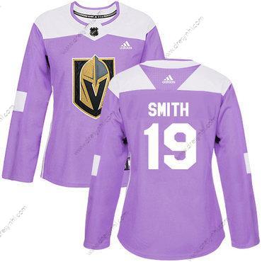 Adidas Vegas Golden Knights #19 Reilly Smith Nachový Autentické Bojuje proti rakovině Sešitý NHL dres – Dámské