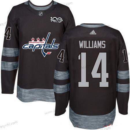 Adidas Washington Capitals #14 Justin Williams Černá 100th Výročí Sešitý NHL 2017 Hokejový dres – Pánské