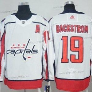 Adidas Washington Capitals #19 Nicklas Backstrom Bílý Road Autentické Sešitý NHL dres – Pánské