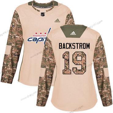 Adidas Washington Capitals #19 Nicklas Backstrom Camo Autentické 2017 Veterans Day Sešitý NHL dres – Dámské