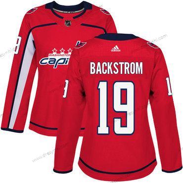 Adidas Washington Capitals #19 Nicklas Backstrom Červené Domácí dres Autentické Sešitý NHL dres – Dámské