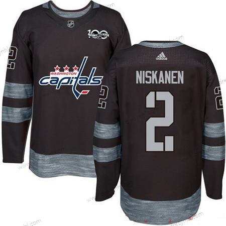 Adidas Washington Capitals #2 Matt Niskanen Černá 100th Výročí Sešitý NHL 2017 Hokejový dres – Pánské