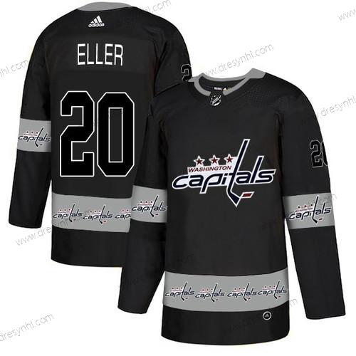 Adidas Washington Capitals #20 Lars Eller Černá Tým Logos dres – Pánské