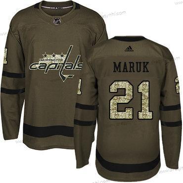 Adidas Washington Capitals #21 Dennis Maruk Zelená Salute to Service Sešitý NHL dres – Pánské