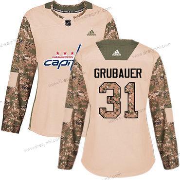 Adidas Washington Capitals #31 Philipp Grubauer Camo Autentické 2017 Veterans Day Sešitý NHL dres – Dámské