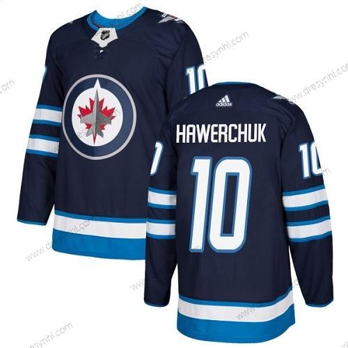 Adidas Winnipeg Jets #10 Dale Hawerchuk Námořnictvo Modrý Domácí dres Autentické Sešitý NHL dres – Pánské