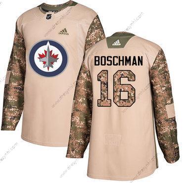 Adidas Winnipeg Jets #16 Laurie Boschman Camo Autentické 2017 Veterans Day Sešitý NHL dres – Pánské