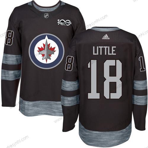 Adidas Winnipeg Jets #18 Bryan Little Černá 100th Výročí Sešitý NHL 2017 Hokejový dres – Pánské