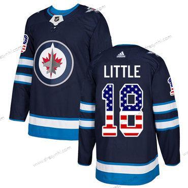 Adidas Winnipeg Jets #18 Bryan Little Námořnictvo Modrý Domácí dres Autentické USA Flag Sešitý NHL dres – Pánské