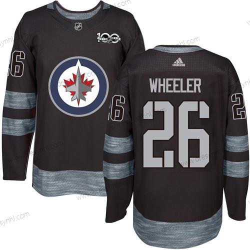 Adidas Winnipeg Jets #26 Blake Wheeler Černá 100th Výročí Sešitý NHL 2017 Hokejový dres – Pánské