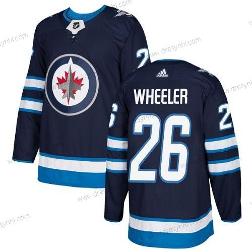 Adidas Winnipeg Jets #26 Blake Wheeler Námořnictvo Modrý Domácí dres Autentické Sešitý NHL dres – Pánské