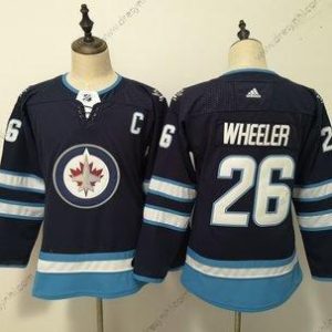 Adidas Winnipeg Jets #26 Blake Wheeler Námořnictvo dres – Dámské