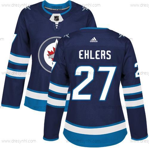 Adidas Winnipeg Jets #27 Nikolaj Ehlers Námořnictvo Modrý Domácí dres Autentické Sešitý NHL dres – Dámské