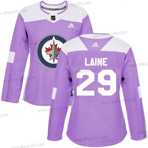 Adidas Winnipeg Jets #29 Patrik Laine Nachový Autentické Bojuje proti rakovině Sešitý NHL dres – Dámské