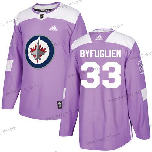 Adidas Winnipeg Jets #33 Dustin Byfuglien Nachový Autentické Bojuje proti rakovině Sešitý NHL dres – Pánské