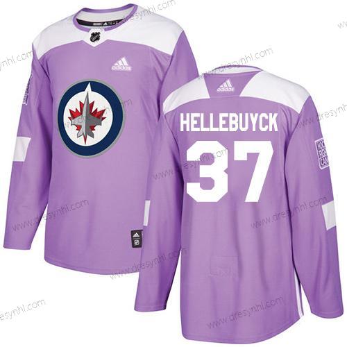 Adidas Winnipeg Jets #37 Connor Hellebuyck Nachový Autentické Bojuje proti rakovině Sešitý NHL dres – Pánské