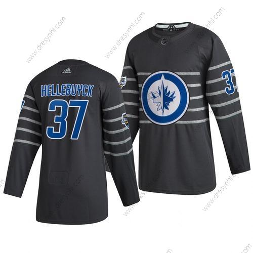 Adidas Winnipeg Jets #37 Connor Hellebuyck Šedá 2020 NHL All-Star Game dres – Pánské