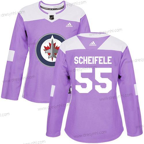 Adidas Winnipeg Jets #55 Mark Scheifele Nachový Autentické Bojuje proti rakovině Sešitý NHL dres – Dámské