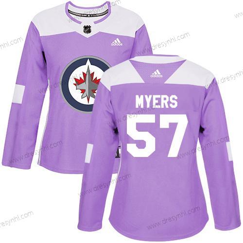 Adidas Winnipeg Jets #57 Tyler Myers Nachový Autentické Bojuje proti rakovině Sešitý NHL dres – Dámské