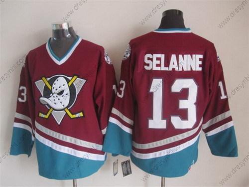 Anaheim Ducks #13 Teemu Selanne Červené Retro CCM dres – Pánské