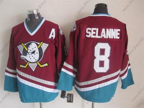 Anaheim Ducks #8 Teemu Selanne Červené Retro CCM dres – Pánské