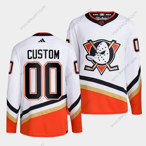 Anaheim Ducks Personalizované Bílý 2022-23 Obrácený Retro Sešitý dres – Pánské