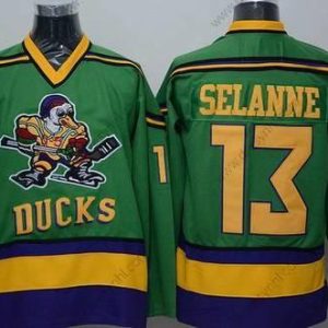 Anaheim Mighty Ducks #13 Teemu Selanne 1991-92 Zelená CCM Vintage dres – Pánské