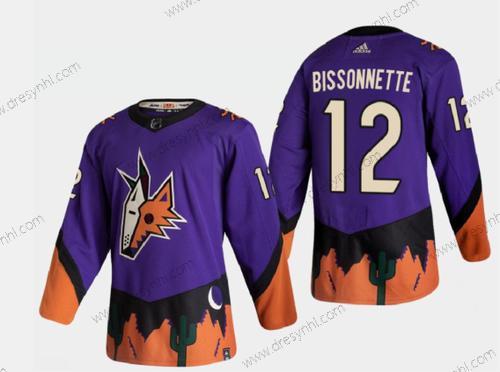 Arizona Coyotes #12 Paul Bissonnette Obrácený Retro 2020-21 Autentické Nachový dres – Pánské