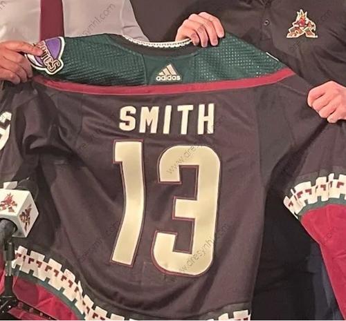 Arizona Coyotes #13 Nathan Smith Retro Kachina Černá dres – Pánské