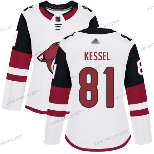 Arizona Coyotes #81 Phil Kessel Bílý Road Autentické Sešitý Hokejový dres – Dámské