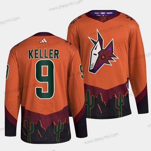 Arizona Coyotes #9 Clayton Keller Oranžová 2022-23 Obrácený Retro Sešitý dres – Pánské