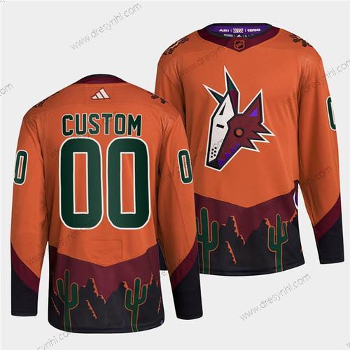 Arizona Coyotes Personalizované Oranžová 2022-23 Obrácený Retro Sešitý dres – Pánské