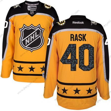 Atlantic Division Boston Bruins #40 Tuukka Rask Reebok Žlutá 2017 NHL All-Star Sešitý Hokejový dres – Pánské