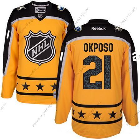 Atlantic Division Buffalo Sabres #21 Kyle Okposo Reebok Žlutá 2017 NHL All-Star Sešitý Hokejový dres – Pánské