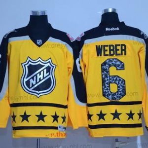 Atlantic Division Montreal Canadiens #6 Shea Weber Reebok Žlutá 2017 NHL All-Star Sešitý Hokejový dres – Pánské