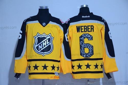 Atlantic Division Montreal Canadiens #6 Shea Weber Reebok Žlutá 2017 NHL All-Star Sešitý Hokejový dres – Pánské